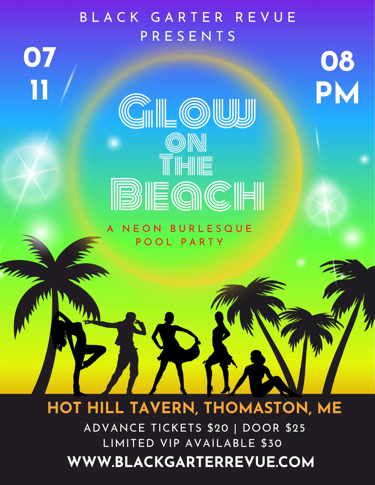 Glow On The Beach - A Neon Burlesque Pool Party