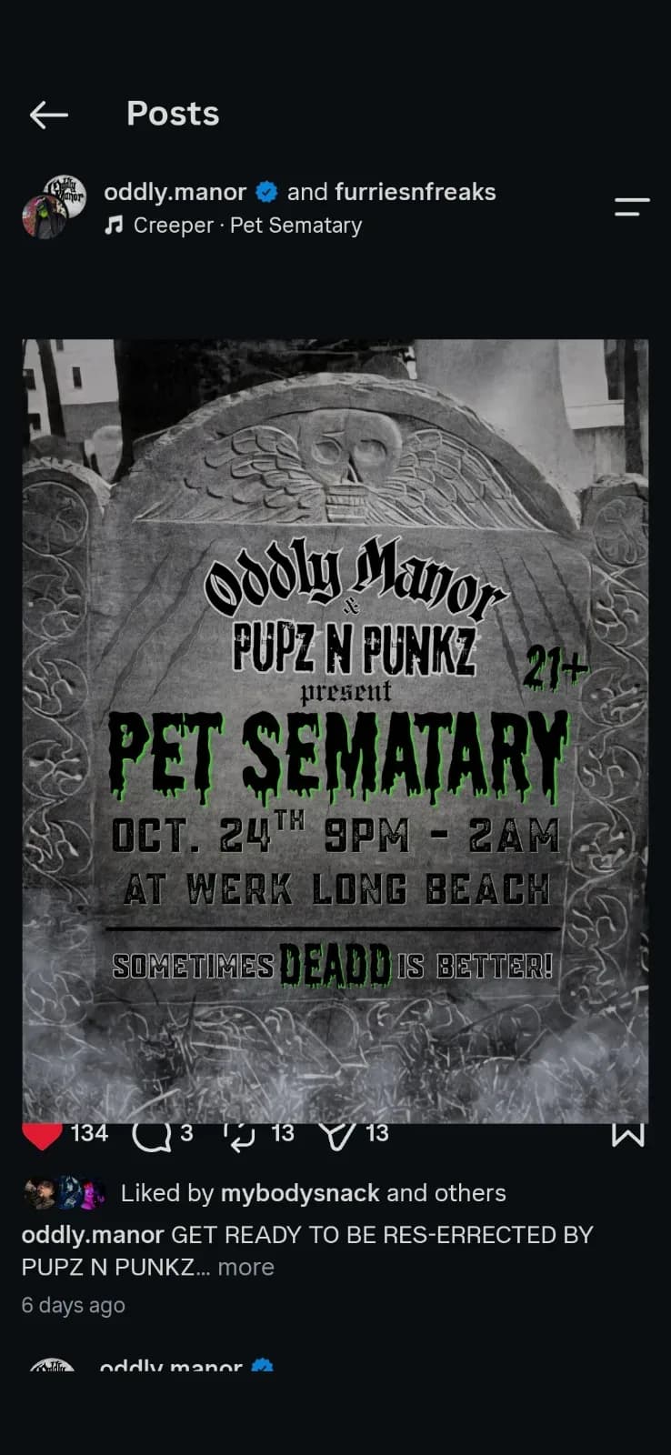 Pupz N Punkz and Oddly Manor Presents: Pet Semetary